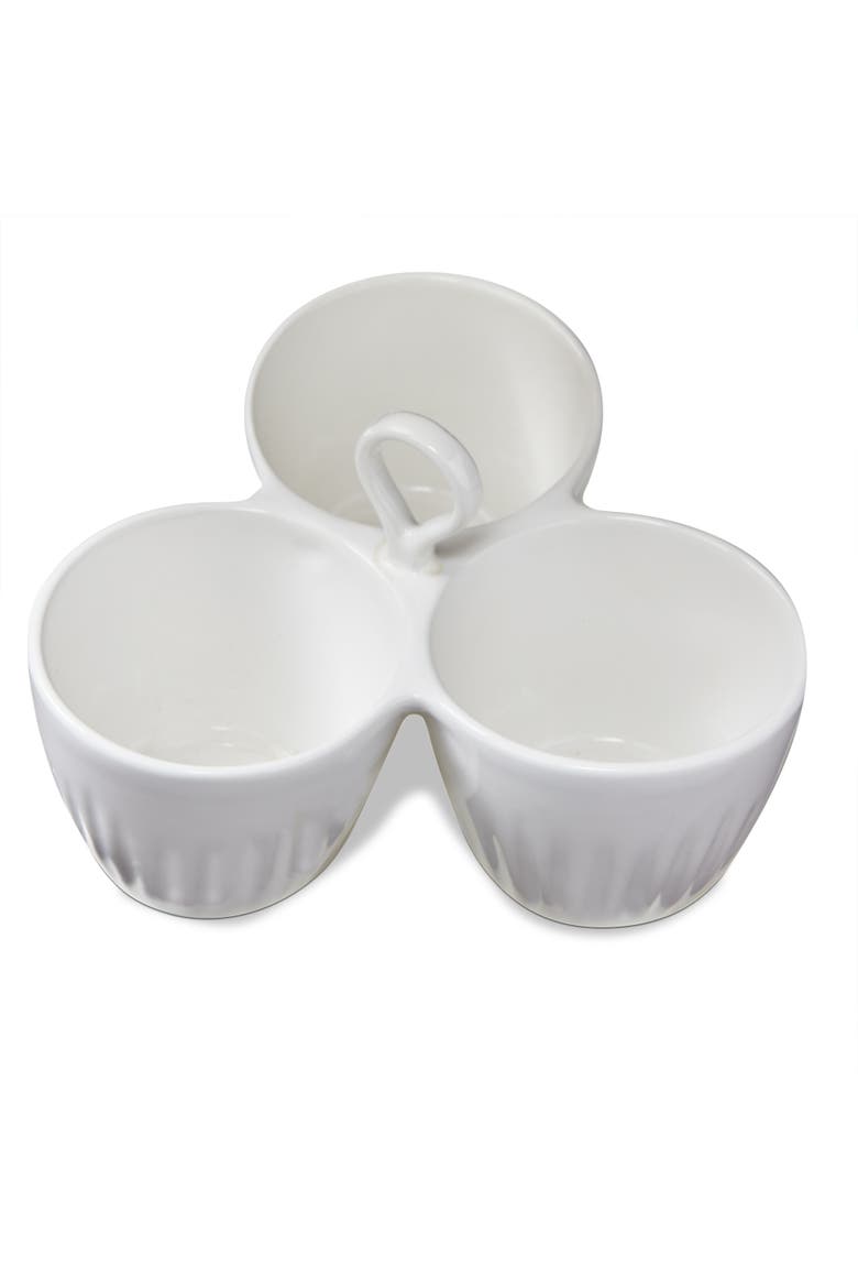 Vista 3-Part Divided Dish White Stoneware Everyday, Main, color, White