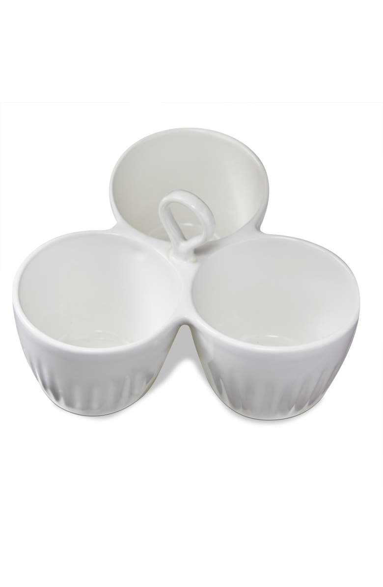tag Vista 3-Part Divided Dish White Stoneware Everyday, Main, color, White