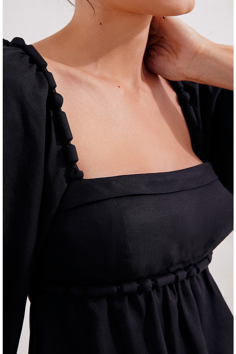 Isadora Solid Beaded Knot Cover-Up Dress, Alternate, color, BLACK