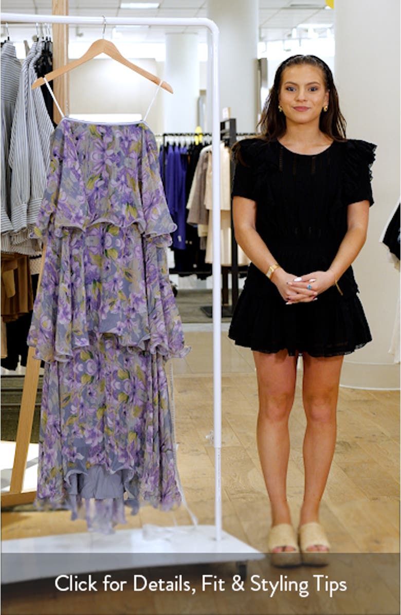 Milena Floral Tiered Ruffle Georgette Maxi Dress, sales video thumbnail