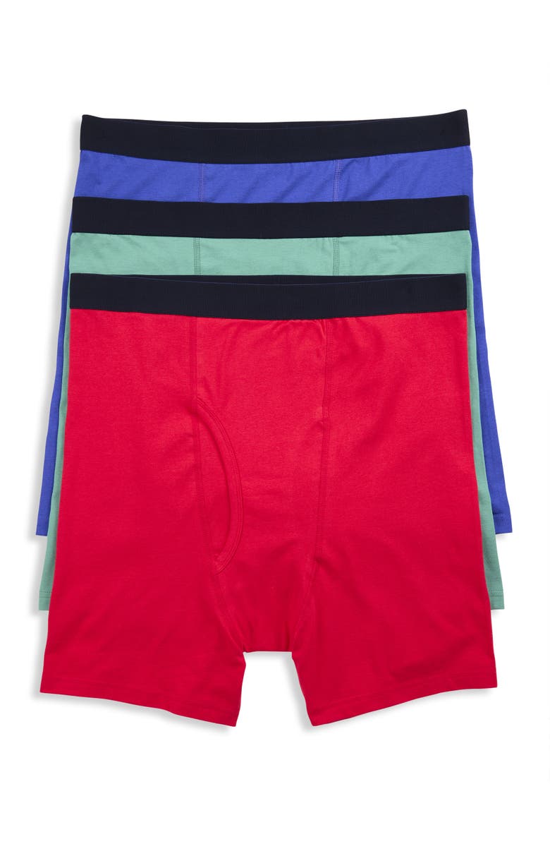Harbor Bay by DXL Big & Tall 3-pk Boxer Briefs, Main, color, Watermelon