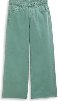 AG Saige Raw Hem Mid Rise Ankle Wide Leg Jeans