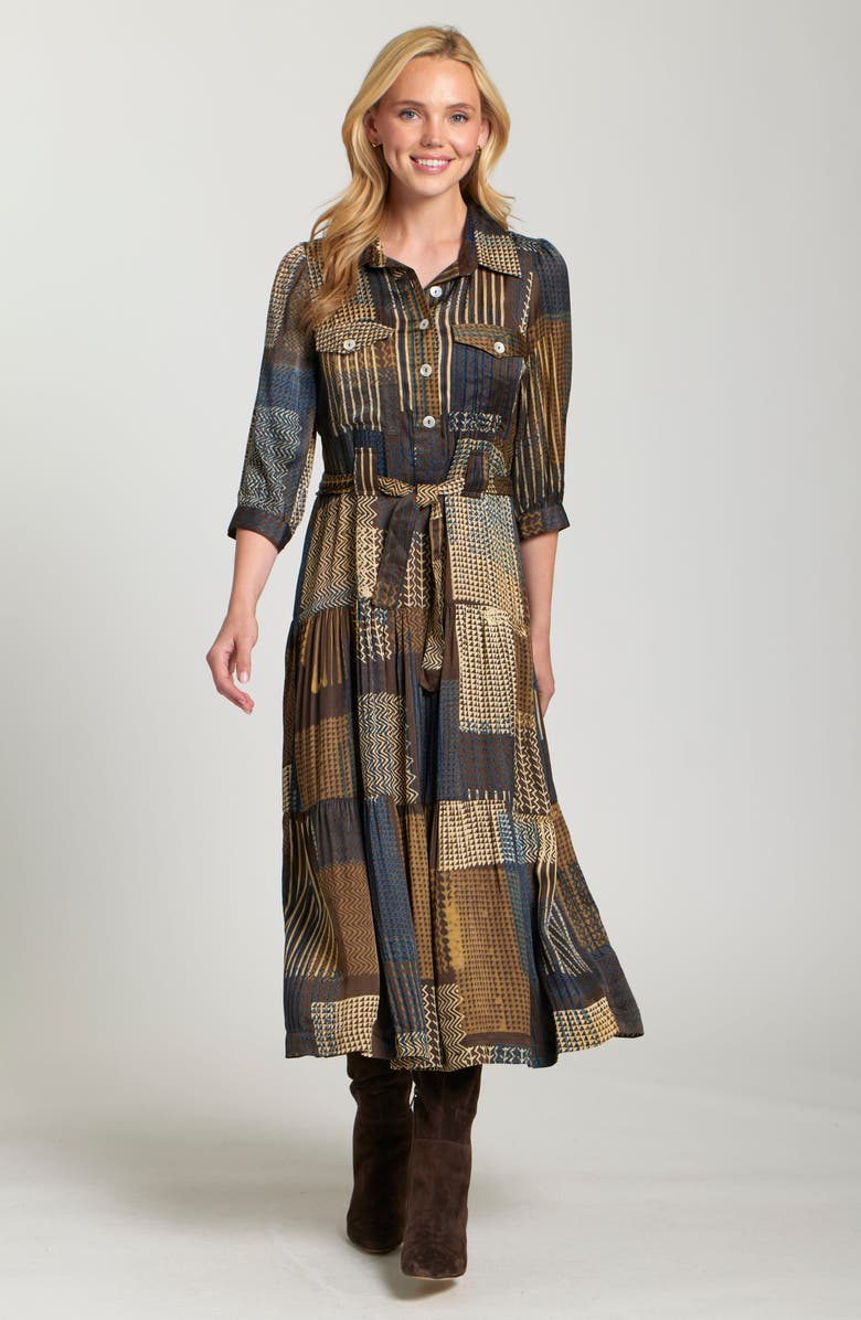 APNY Mixed Print Tiered Shirtdress, Alternate, color, 
