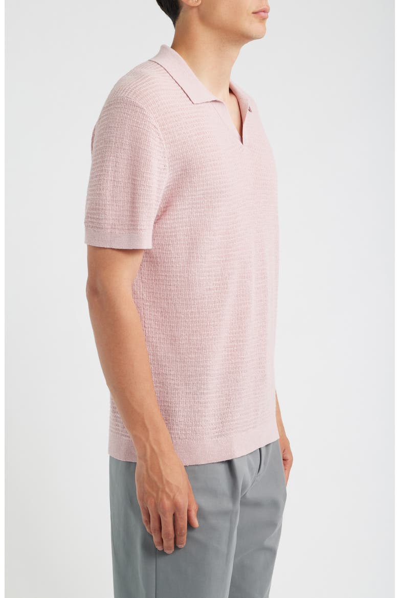 Brenan Linen Blend Polo, Alternate, color, CHALK PINK - VIN