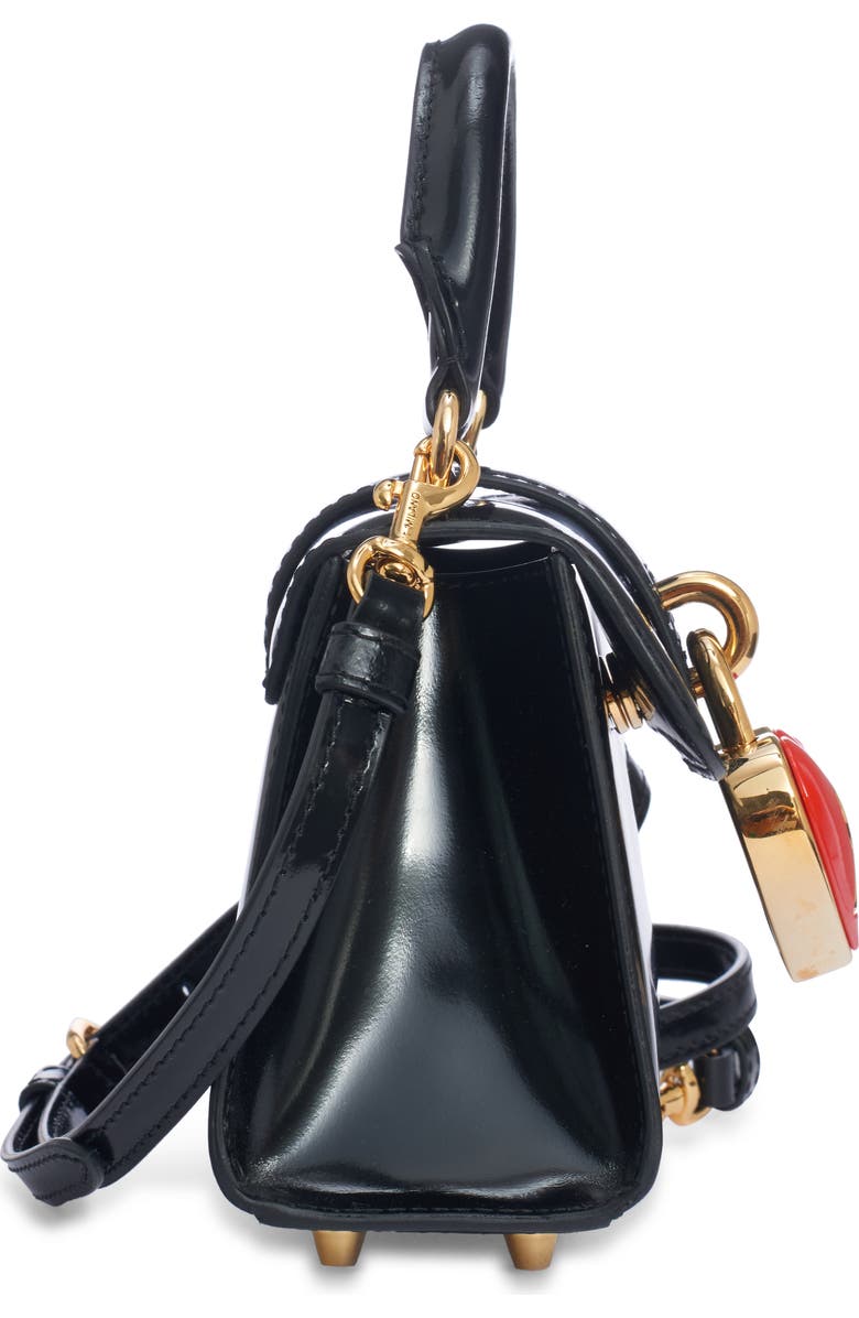Moschino Heart Padlock Leather Top Handle Bag, Alternate, color,