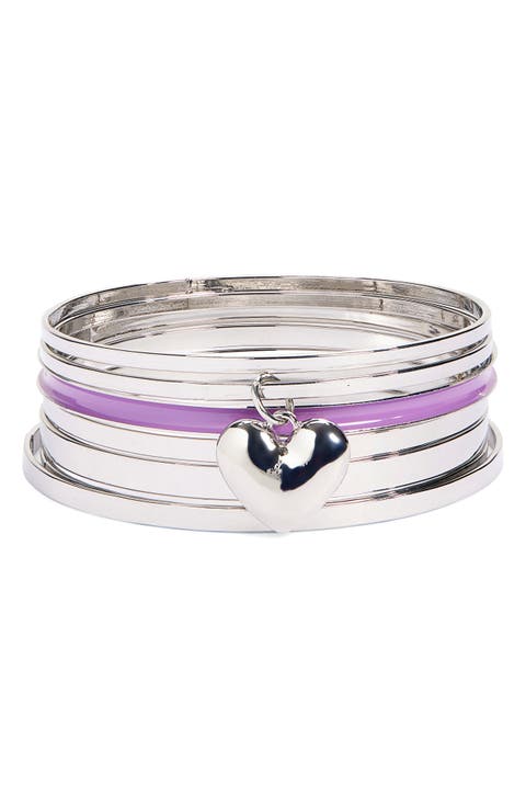 Kids' Heart Bangle Bracelets
