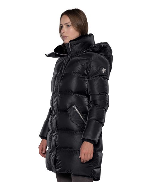 Woodpecker Penguin Long Length Quilted Coat In Black
