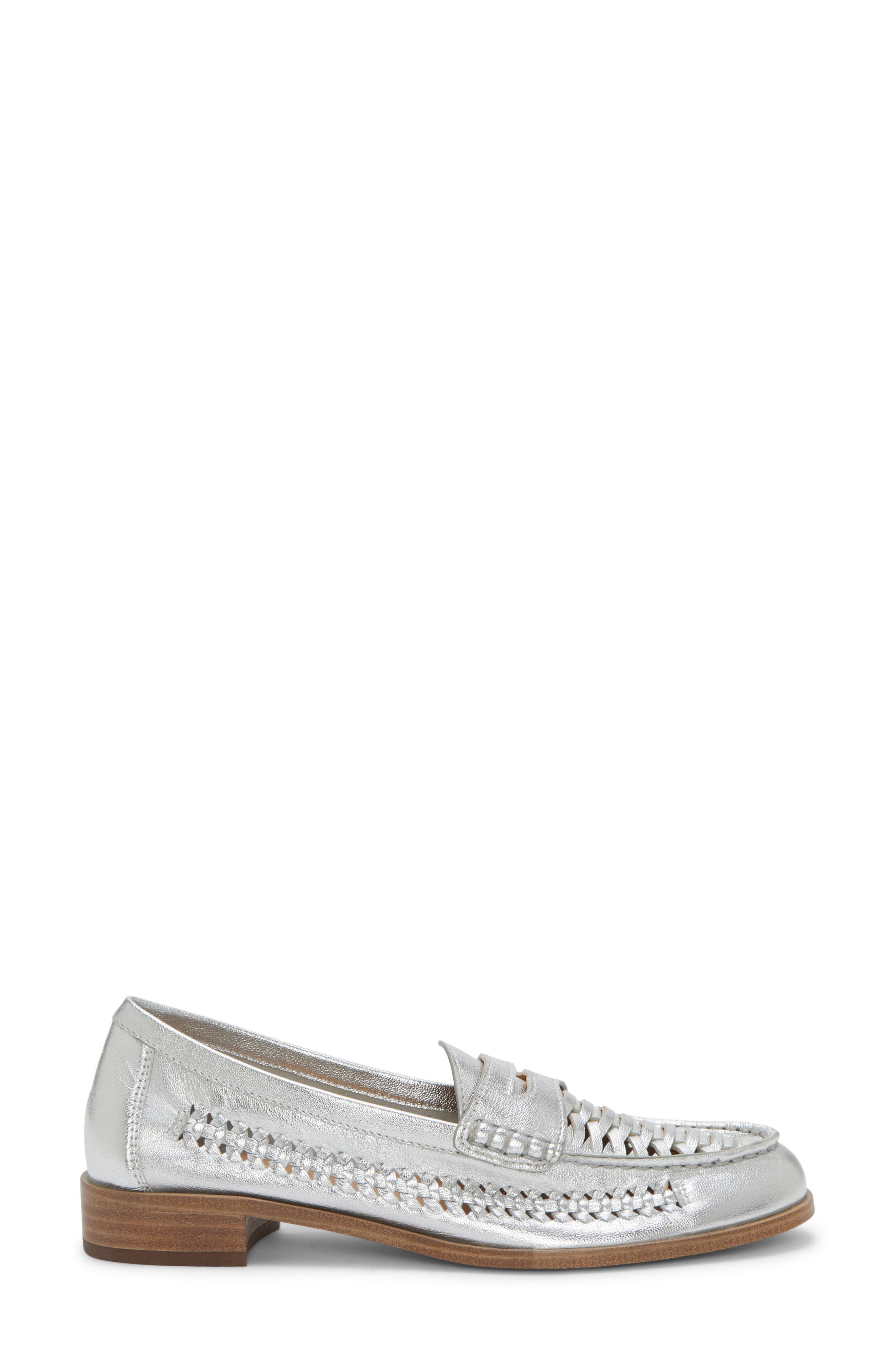 Calie Penny Loafer, Alternate, color, SILVER
