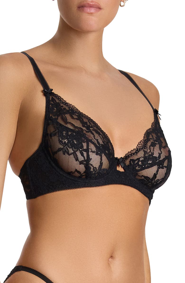 Hanky Panky x Lexi Wood Stephanie Lace Underwire Bra, Alternate, color, Black