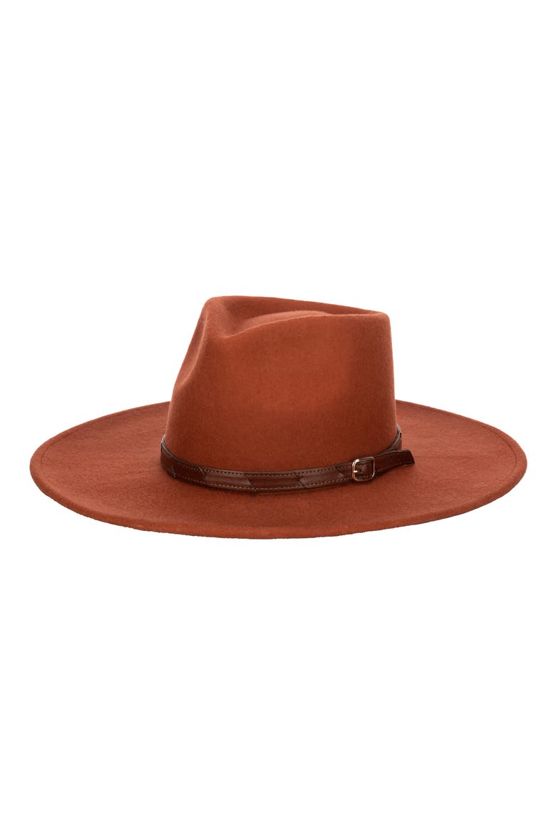Flameworthy Wool Felt Fedora, Main, color, RUST