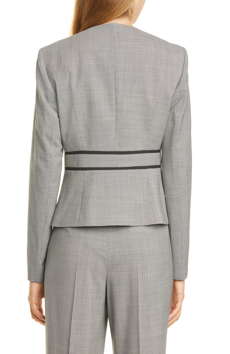 BOSS Javilla Stretch Wool Collarless Jacket, Alternate, color, 