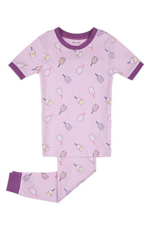 Kids' Fitted Two-Piece Organic Cotton Rib Pajamas