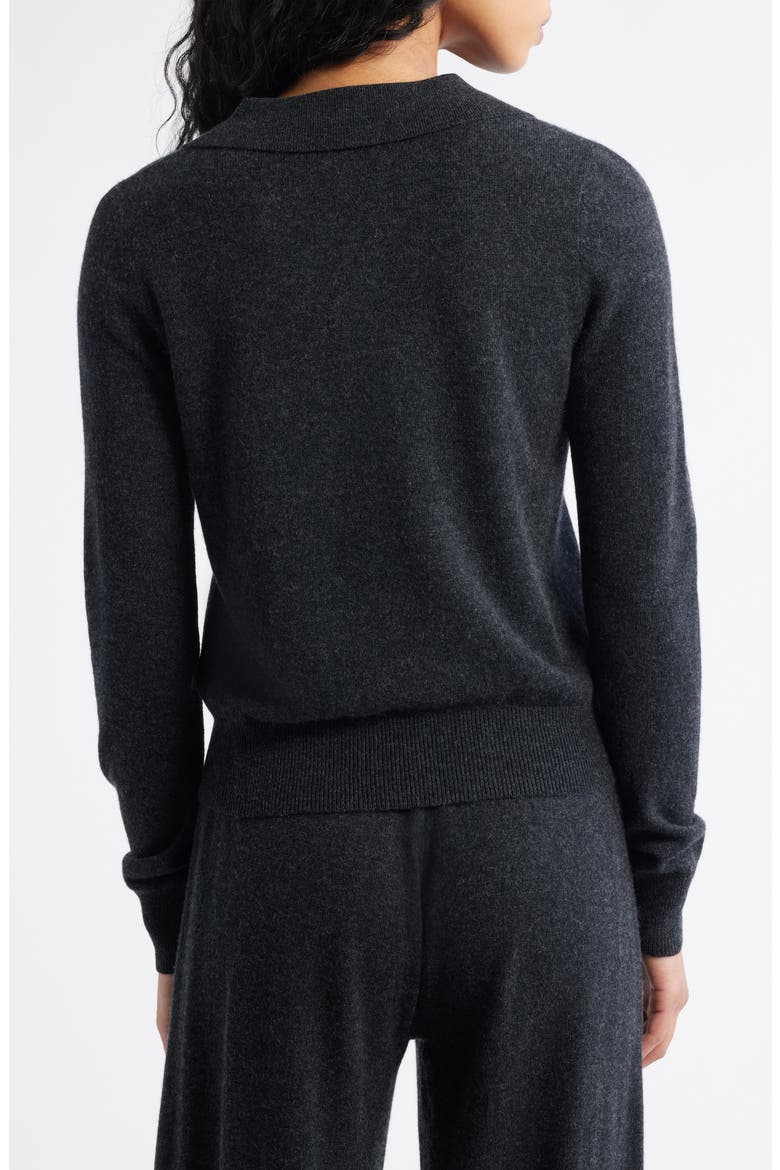 Tove Wool & Cashmere Polo Sweater, Alternate, color, CHARCOAL
