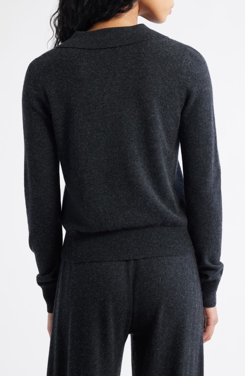 ARTLESS FOREVER Tove Wool & Cashmere Polo Sweater, Alternate, color, Charcoal