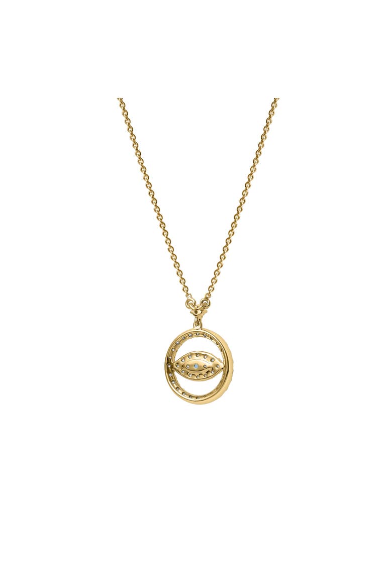 Ziva Round Diamond Evil Eye & Blue Topaz Necklace in 14K Gold, Alternate, color, 14K Yellow Gold