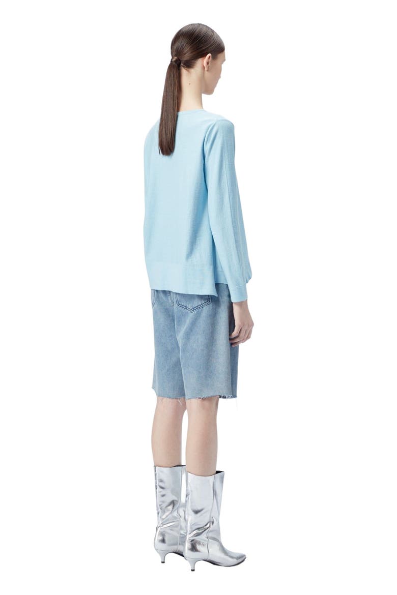 Boatneck Cotton Silk Cashmere Blend Sweater, Alternate, color, aquamarine