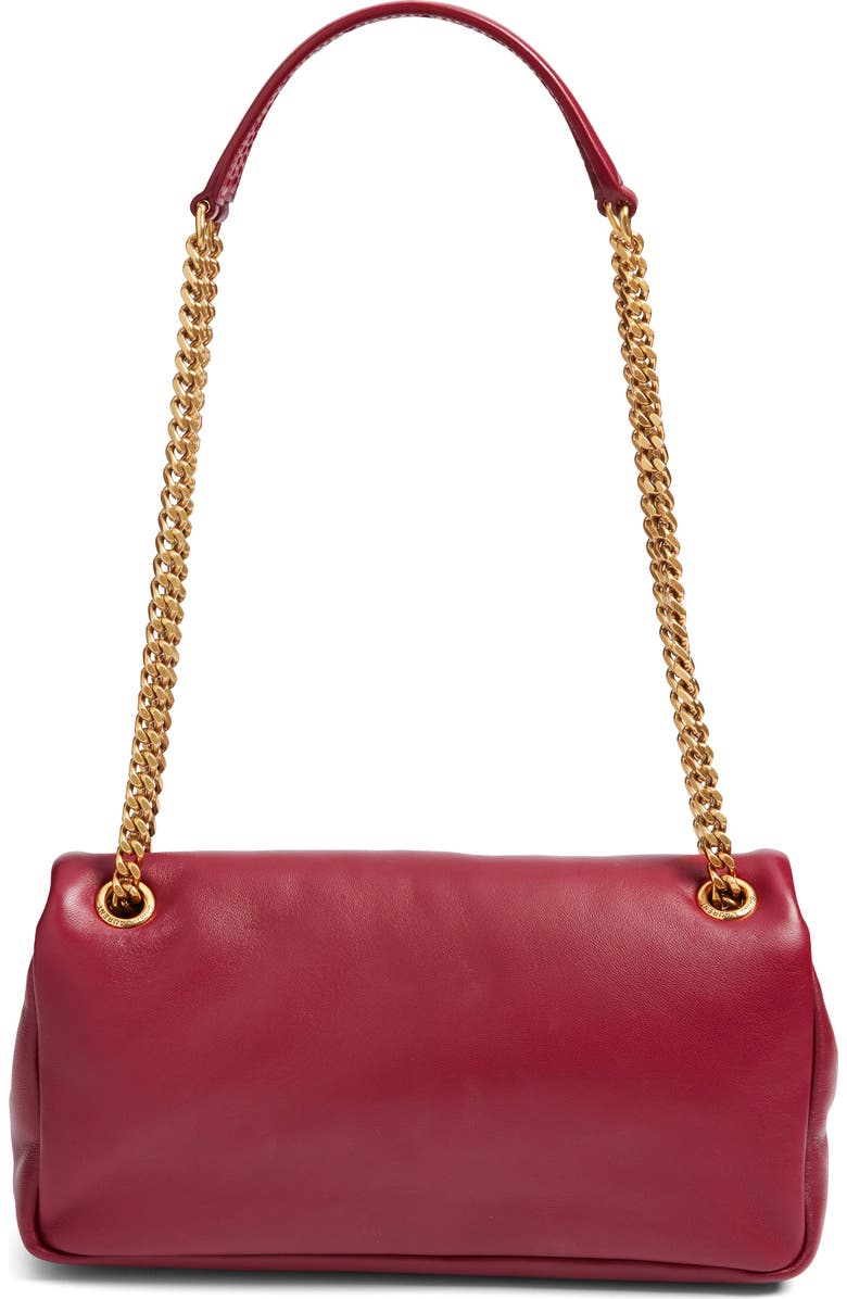 Saint Laurent Calypso Lambskin Leather Shoulder Bag, Alternate, color, Rouge Merlot