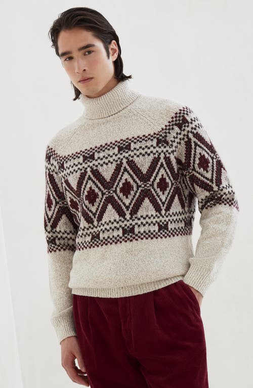 Brunello Cucinelli Geometric Jacquard Turtle Neck Pullover