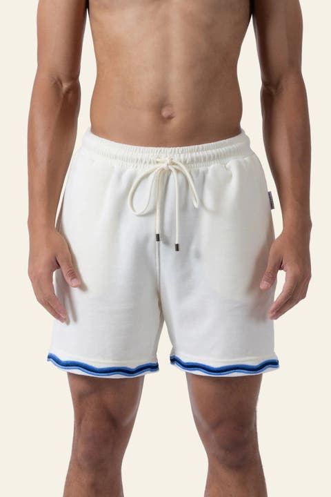 Wave Embroidered Terry Shorts