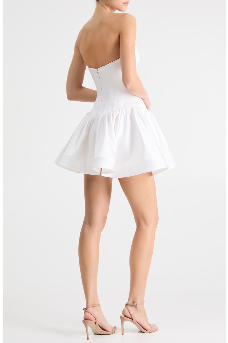 Emma Strapless Cocktail Minidress, Alternate, color, OFF WHITE