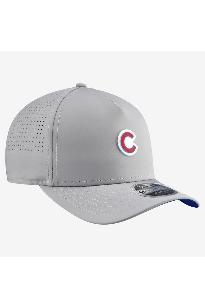 Men's New Era  Gray Chicago Cubs Micro Logo 9FORTY M-Crown A-Frame Adjustable Hat, Alternate, color, Gray