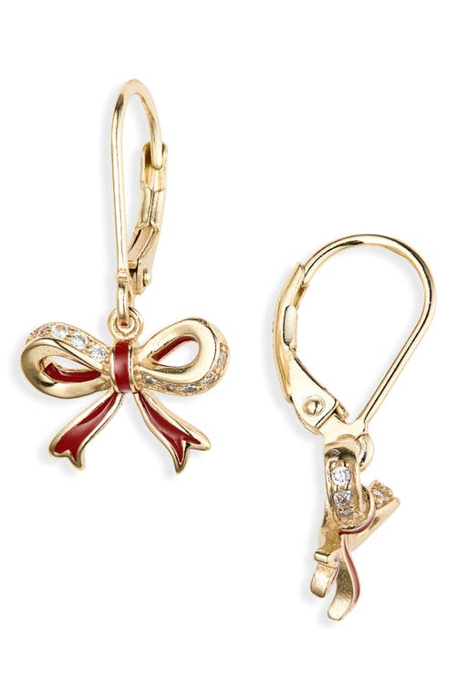Chanteur Kids' Red Bow Lever-Back Earrings  product