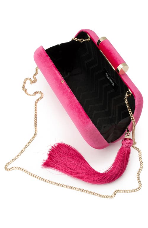 Olga Berg Matilda Velvet Clutch In Pink