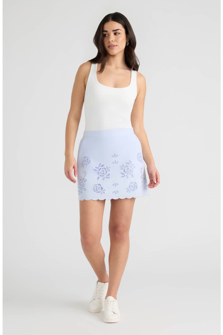 Cotton Eyelet Miniskirt, Alternate, color, CLOUD BLUE