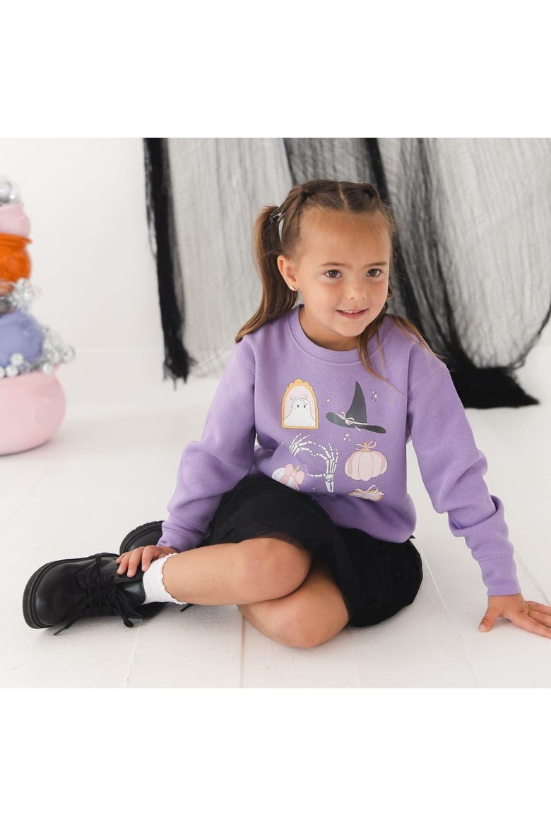 Spooky Girl Halloween Sweatshirt, Alternate, color, Lavender