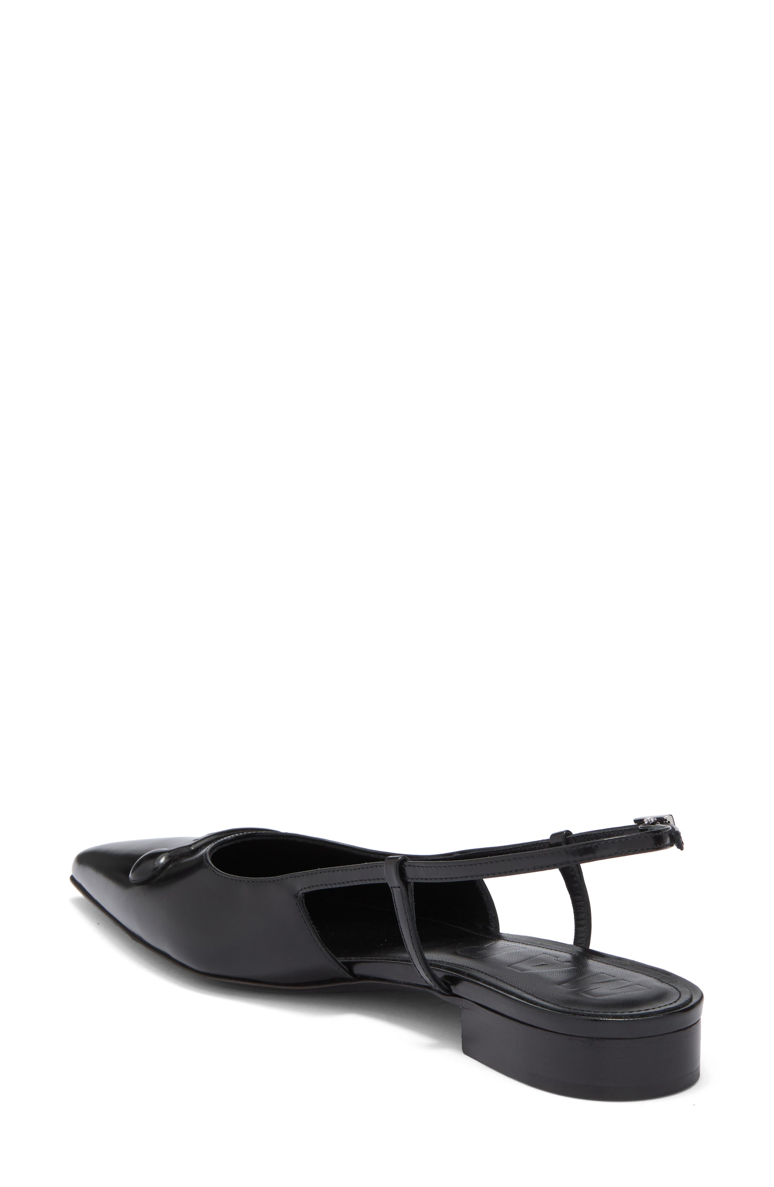 Marni Trunkaroo Pointed Toe Slingback Flat, Alternate, color, Black