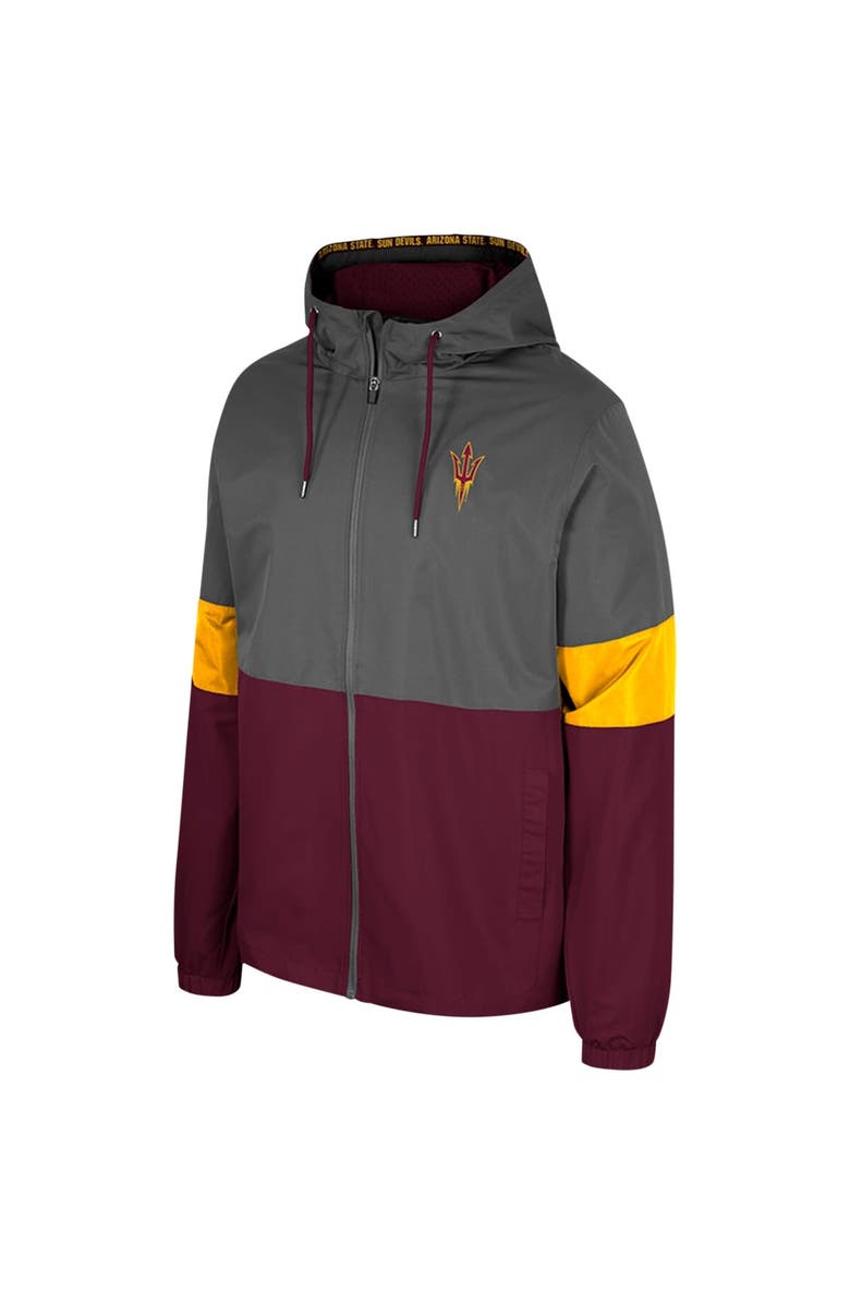 COLOSSEUM Men's Colosseum Charcoal Arizona State Sun Devils Miles Full-Zip Hoodie Jacket, Alternate, color, 