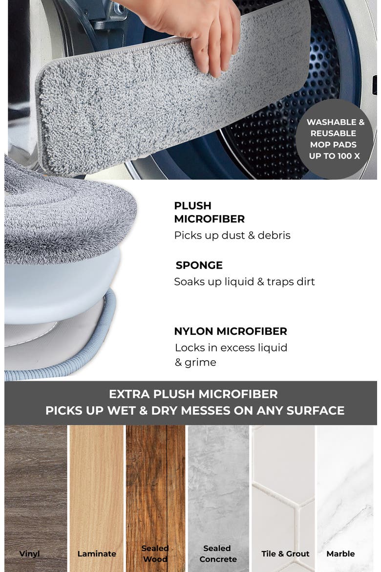 4-Pack Microfiber Mop Pad, Alternate, color, GRAY
