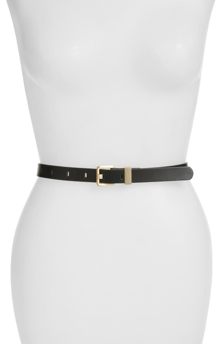 Nordstrom Metal Keeper Belt, Main, color, Black