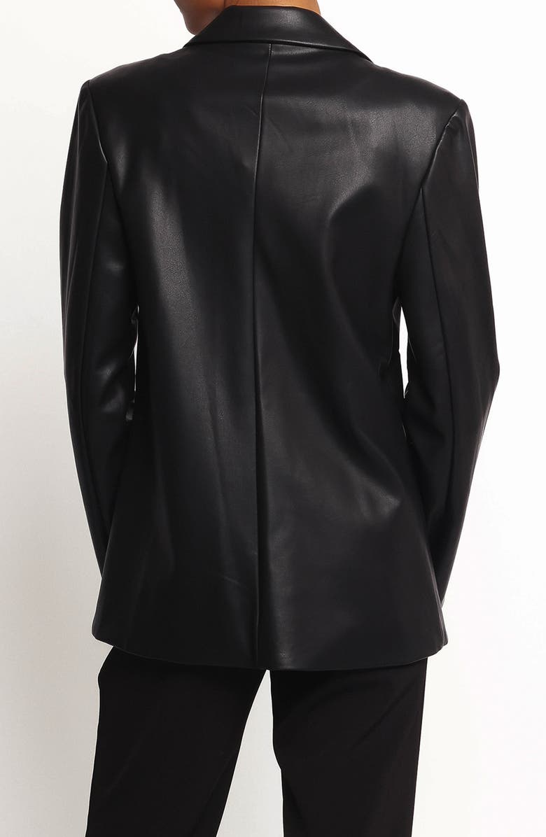 Petal & Pup Jamie Faux Leather Blazer, Alternate, color, Black