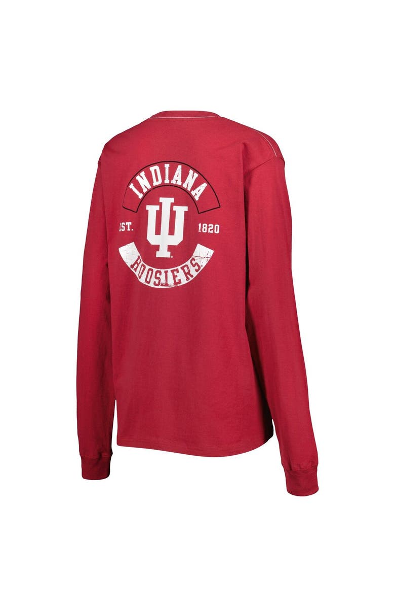 LEAGUE COLLEGIATE WEAR Women's League Collegiate Wear Crimson Indiana Hoosiers Oversized Pocket Long Sleeve T-Shirt, Alternate, color, 
