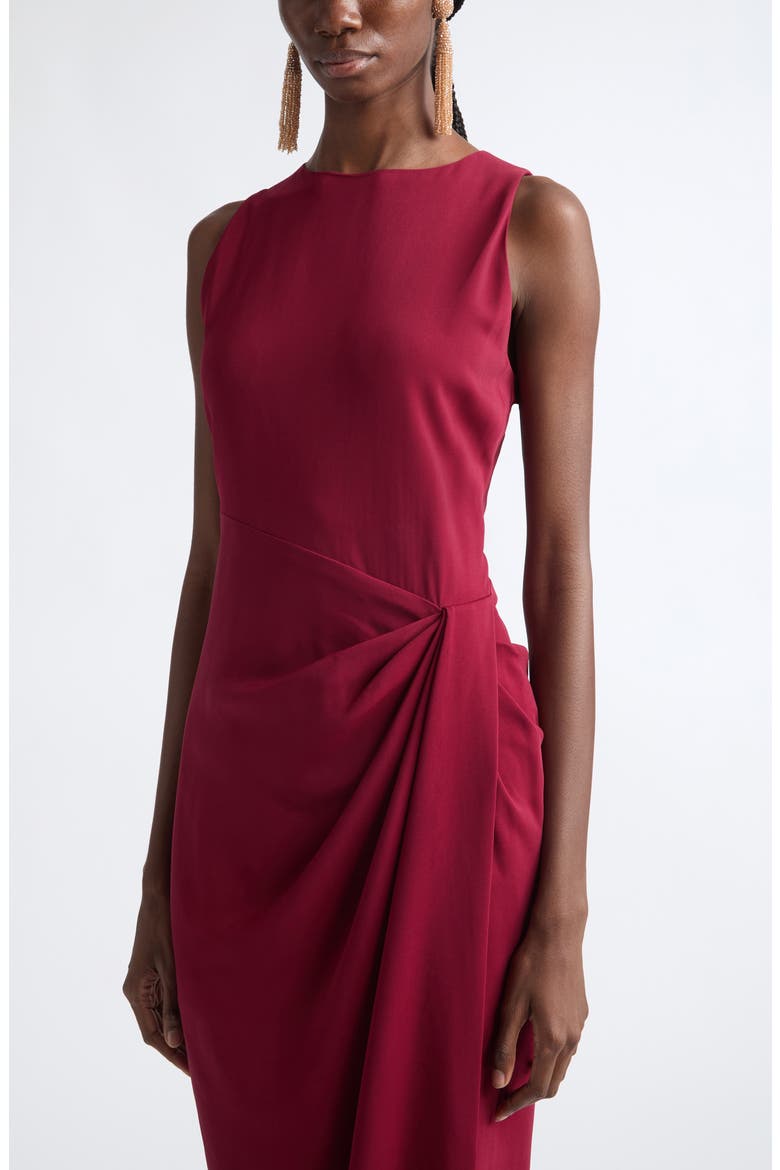 Drape Detail Cady Gown, Alternate, color, CLARET