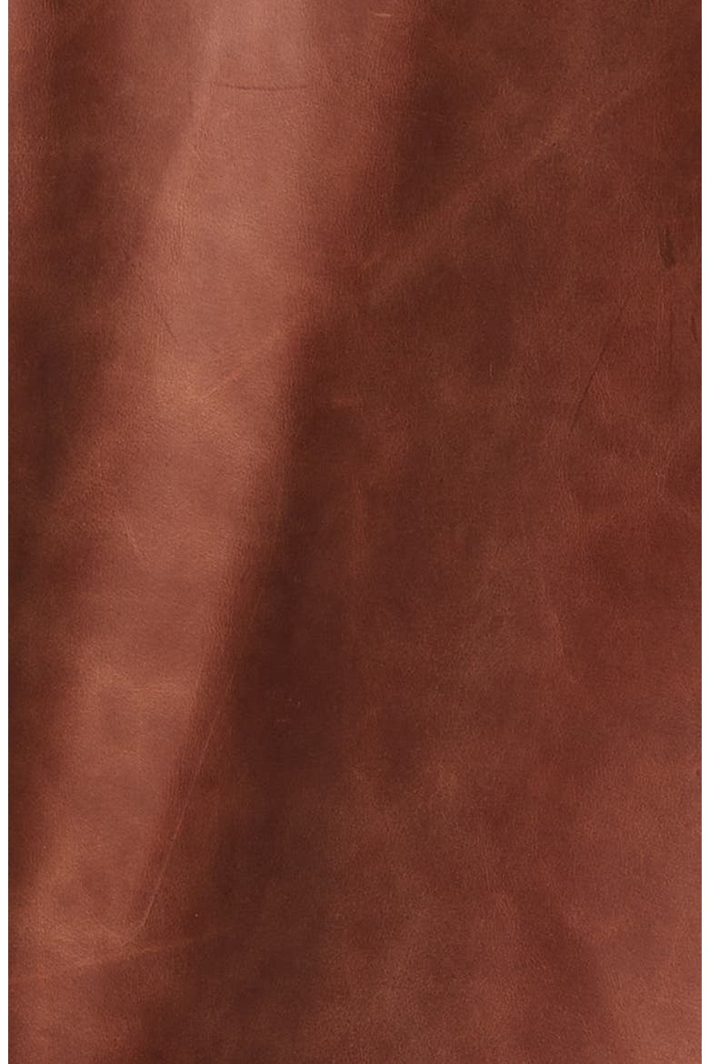 Leather Biker Jacket, Alternate, color, BROWN