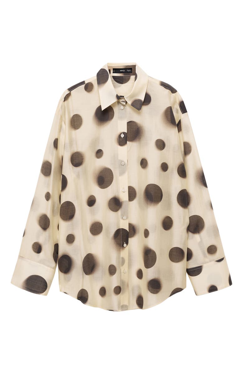 MANGO Polka Dot Button-Up Shirt, Alternate, color,