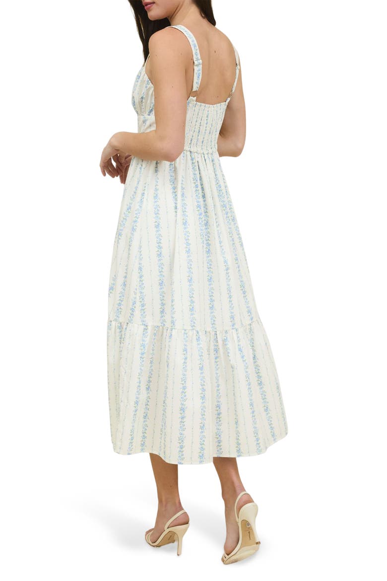 Floral Tiered Sundress, Alternate, color, BLUE MULTI