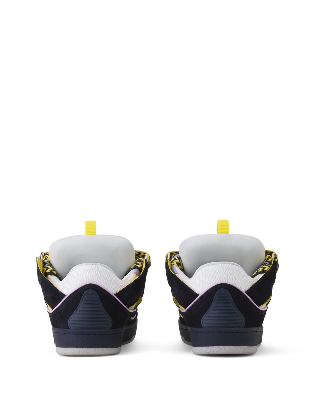 Lanvin Curb Leather Sneakers, Alternate, color, Navy Blue/Light Purple