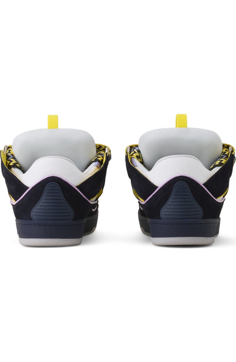 Lanvin Curb Leather Sneakers, Alternate, color, Navy Blue/Light Purple