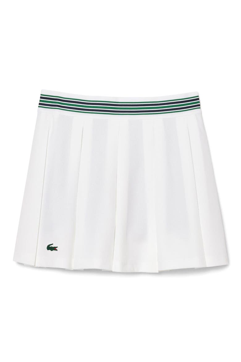 Performance Pleated Piqué Tennis Skort, Alternate, color, WHITE/ SINOPLE