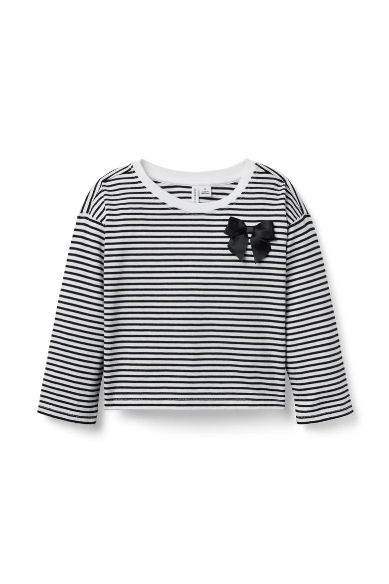 Striped Bow Top, Main, color, Black