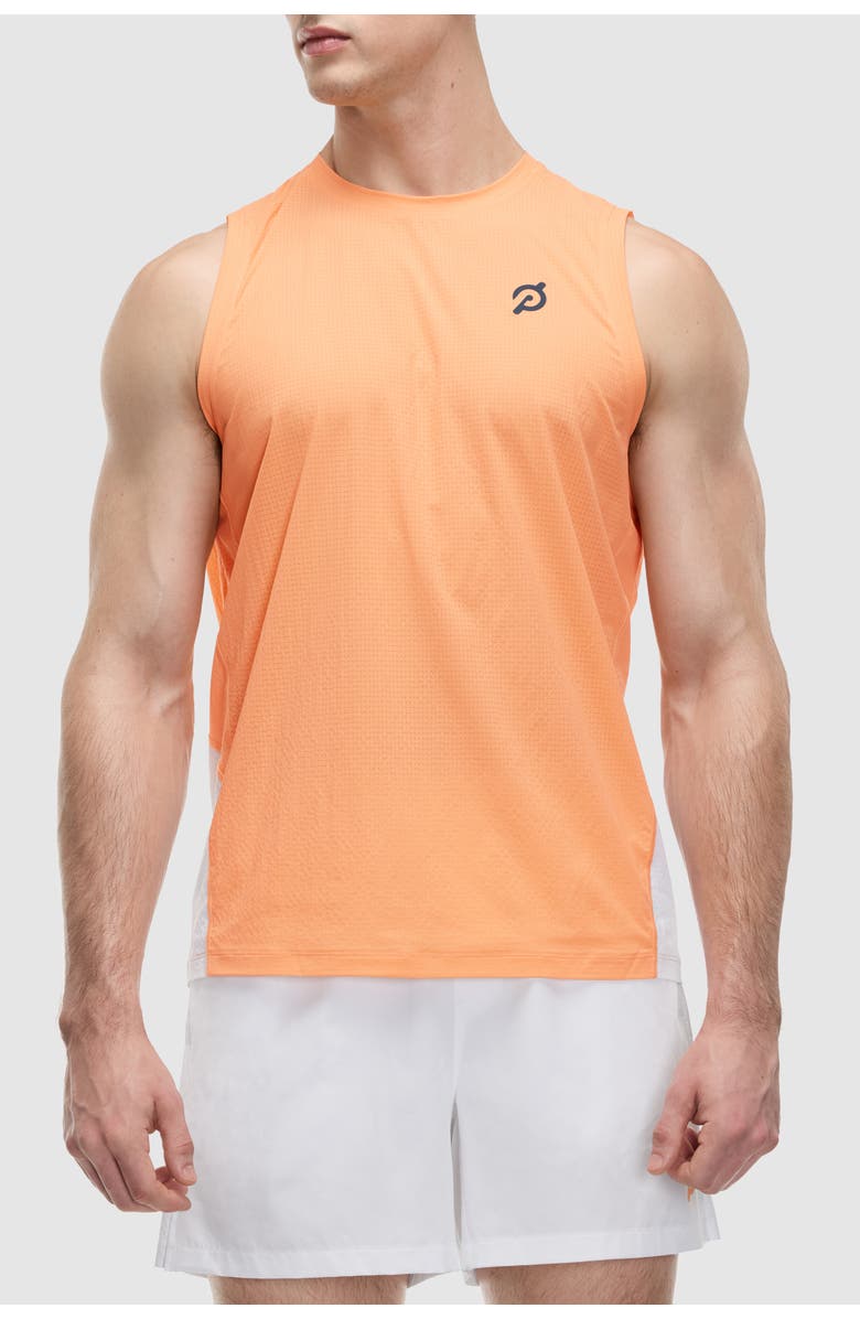 Peloton Grid Jacquard Colorblock Tank, Main, color, Mock Orange