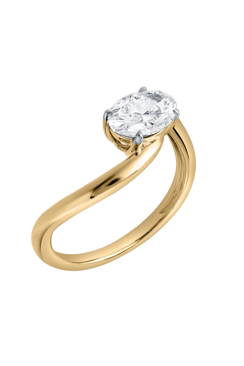 Lilian 1 Ct Oval Lab Grown Diamond Engagement Ring, Alternate, color, 14K Yellow Gold