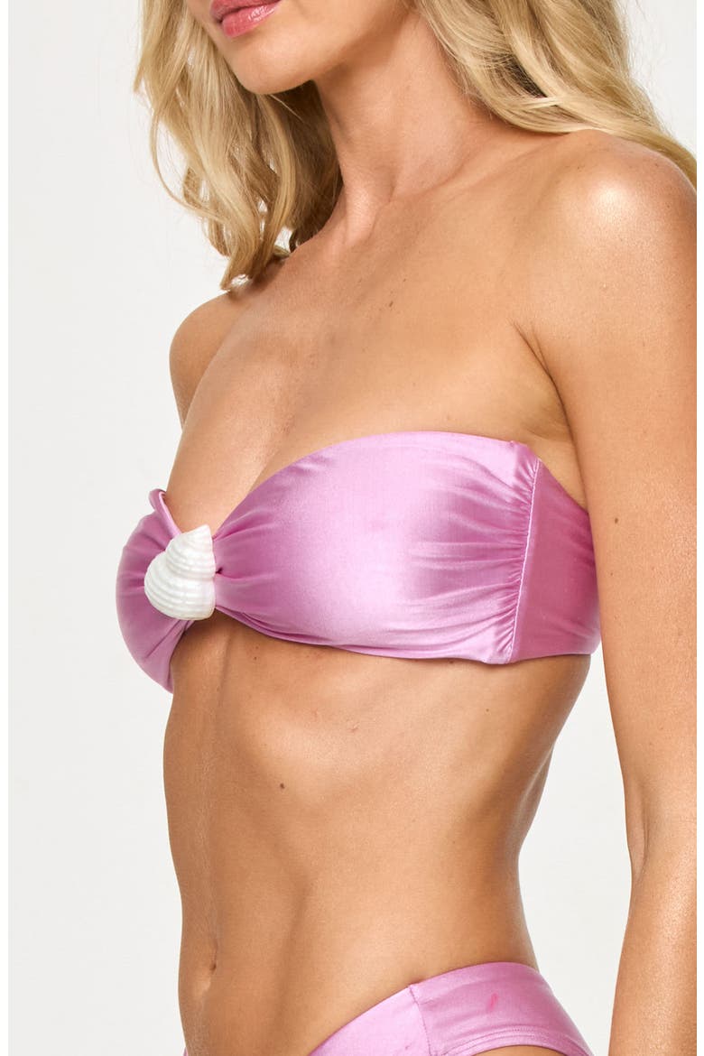 Luminescent Strapless Bikini Top, Alternate, color, MAUVE