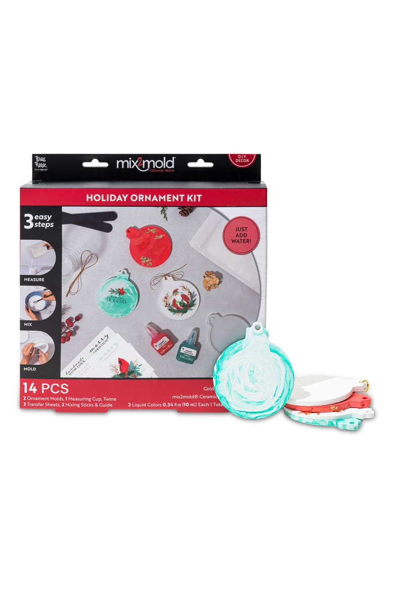 Mix2Mold Ceramic Resin Holiday Ornament Kit, Alternate, color, Multicolored