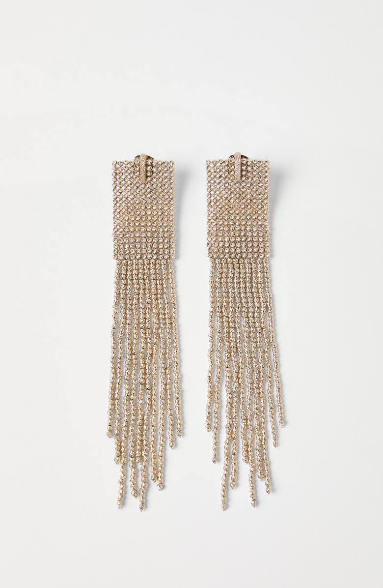 Brunello Cucinelli Frayed earrings, Alternate, color, Light Gold