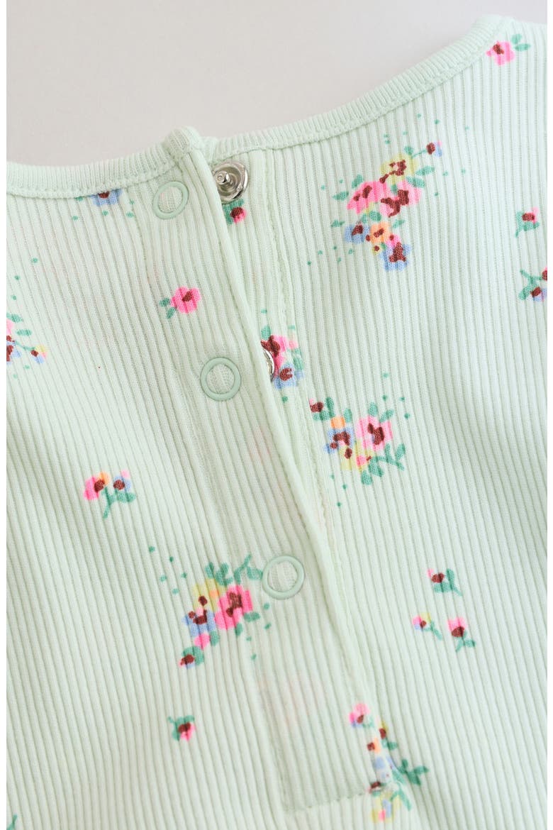 Ditsy Floral Top & Leggings Set, Alternate, color, GREEN