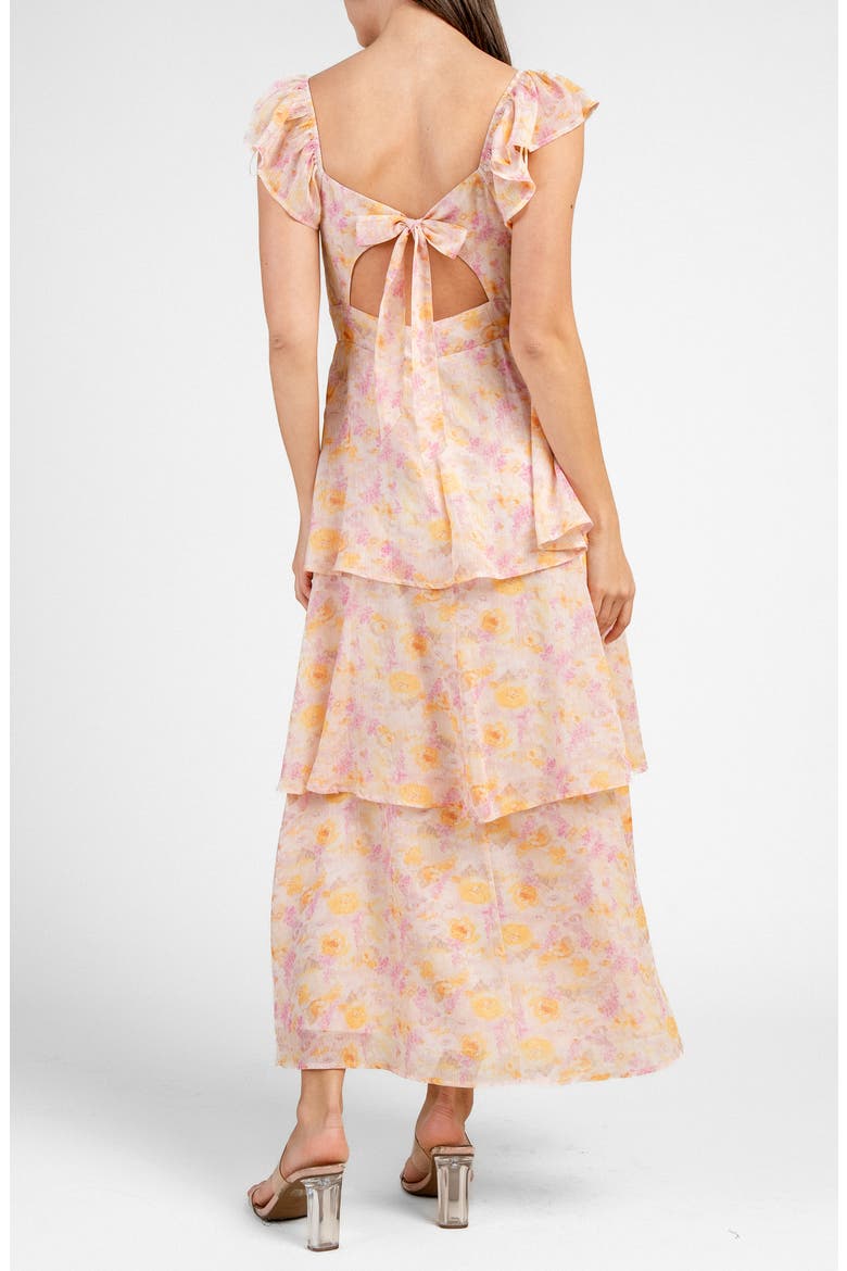 Floral Tiered Maxi Dress, Alternate, color, YELLOW FLORAL
